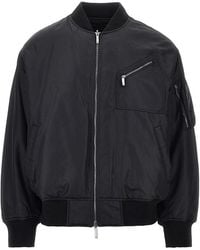Emporio Armani - Nylon Bomber Jacket With Logo Patch - Lyst