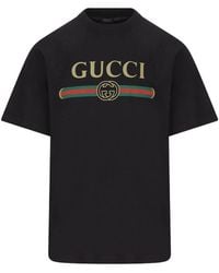 Gucci - Silk Blend Jersey T-Shirt With Print - Lyst
