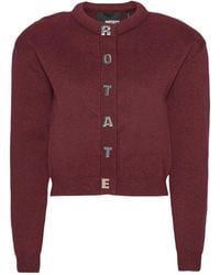 ROTATE BIRGER CHRISTENSEN - Cardigan With Letters Lining: No Lining Jumpers - Lyst