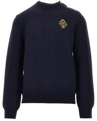 Dolce & Gabbana - Dolce & Gabbana Wool Sweater With Embroidered Patch - Lyst