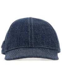 Prada - Denim Solid Baseball Hat - Lyst