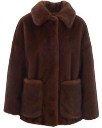Herno - Faux-Fur Patch-Pocket Short Coat - Lyst