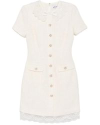 Self-Portrait - Bouclé Mini Dress - Lyst