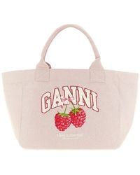 Ganni - Medium 'Raspberry' Shopping Bag - Lyst