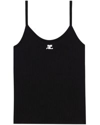 Courreges - Logo Ribbed Tank Top - Lyst
