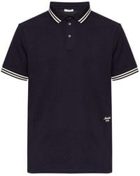 Moncler - Logo-Embroidered Striped-Trim Polo Shirt - Lyst