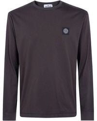 Stone Island - Long-Sleeve Stone Washed Jersey T-Shirt - Lyst