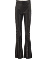 Elisabetta Franchi - Faux Leather-Effect Flared Trousers - Lyst