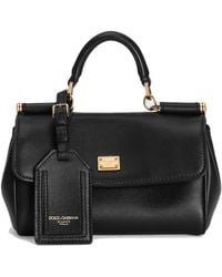 Dolce & Gabbana - Dolce & Gabbana Calf Leather Top Handle Bag - Lyst