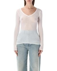 American Vintage - Massachusetts Ribbed T-Shirt - Lyst