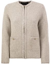 Fabiana Filippi - Bouclé Jacket With Sequins And Zip Fastening - Lyst