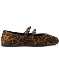 Prada - Printed Leather Ballet Flats - Lyst