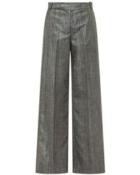 Pinko - Dark Polyester Trousers - Lyst