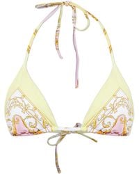 Versace - Barocco Print Bikini Top - Lyst