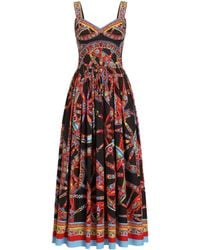 Dolce & Gabbana - Carretto-Print Poplin Dress - Lyst