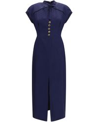 Alessandra Rich - Silk Midi Dress - Lyst