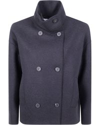 Harris Wharf London - Cropped Funnel Jacket Pressed Wool - Lyst