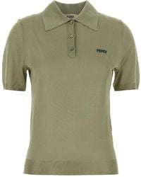 Fendi - Sage Stretch Viscose Blend Polo Shirt - Lyst