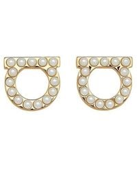 Ferragamo - Tone Pearl Gancini Faux-Pearl Bijoux - Lyst