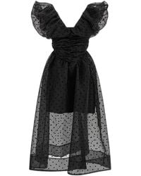 Ganni - Polka-Dot Organza Dress - Lyst