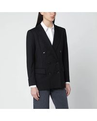 VI TO VI - Pinstripe Lurex Double-Breasted Jacket - Lyst