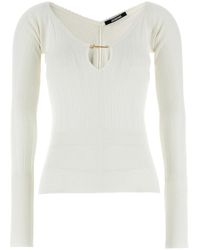 Jacquemus - Matte Ribbed Viscose T-Shirt - Lyst