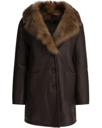 B&W - B&W Leather Shearling Jacket - Lyst