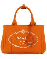 Prada - Orange Canvas Small Jardinière Handbag - Lyst