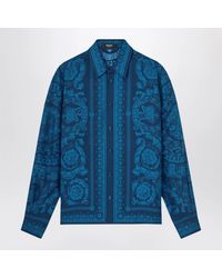 Versace - Slim-Fit Printed Silk Twill Shirt - Lyst