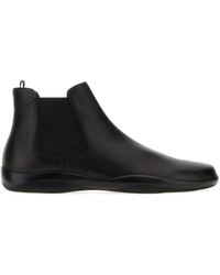 Prada - Leather Ankle Boots - Lyst