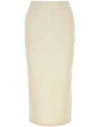Prada - Cream Cotton Skirt - Lyst