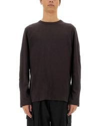 Helmut Lang - Relaxed Fit Long-Sleeve Crew Neck T-Shirt With Tonal Logo - Lyst