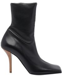 Alaïa - Smooth Leather Ankle Boots With A Square Toe And High Stiletto Heel - Lyst