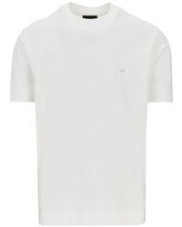 Emporio Armani - Lyocell And Cotton Blend T-Shirt With Logo - Lyst
