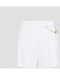 Elisabetta Franchi - Gabardine Shorts With Jewelled Logo - Lyst
