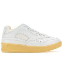 Jil Sander - Leather And Fabric Sneakers - Lyst
