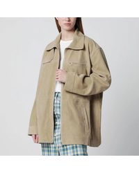 Halfboy - Suede Leather Parka - Lyst