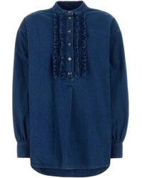 Valentino Garavani - Denim Blouse - Lyst