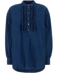 Valentino Garavani - Denim Blouse - Lyst