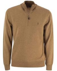 Polo Ralph Lauren - Wool Pullover With Half Zip - Lyst