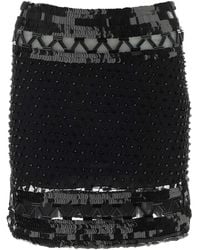 Alberta Ferretti - Embellished Mesh Mini Skirt - Lyst