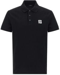 Balmain - Cotton Polo Shirt - Lyst