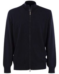 Brunello Cucinelli - High-Necked Cashmere Cardigan With Zip - Lyst