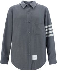 Thom Browne - Wool Cotton Blend Shirt Medium - Lyst