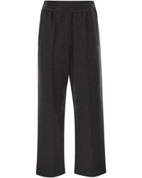 Brunello Cucinelli - Wide-Leg Cotton And Cashmere Jersey Trousers - Lyst