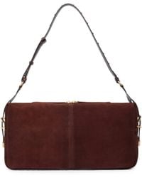 Pinko - Suede Leather Large Keeper Shoulder Bag - Lyst