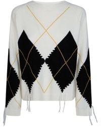 Pinko - Berna Pull Argyle Traforato - Lyst