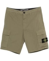 Stone Island - Bermuda Shorts With Logo - Lyst