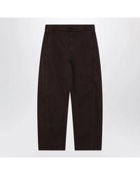 Lemaire - Cotton Trousers With Belt - Lyst
