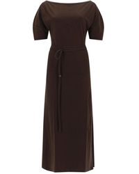 Lemaire - Cotton And Linen Midi Dress - Lyst